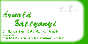 arnold battyanyi business card